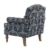 Yahweh Wooden Upholstered Floral Pattern Design Armchair with Panel Arms and Camelback| ART OF LIVING DESIGNS - 4 of 4