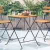 vidaXL Bistro Table Brown, Black Solid Acacia Wood, Steel Medium - 2 of 4