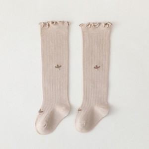 MyKids-Usa Baby Solid Color Wooden Ear Design Over Knee Socks In Autumn - 1 of 4
