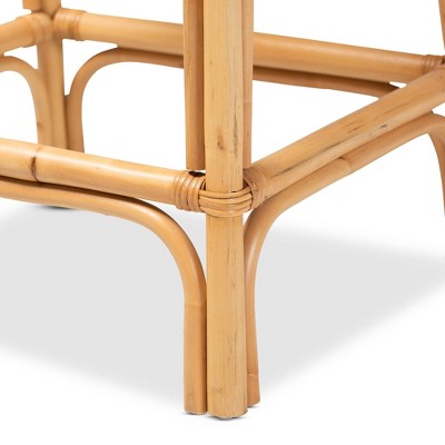 Ivora Artisan-Crafted Natural Rattan Counter Stool in Brown