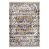Vintage Floral Area Rug Stain Resistant Low Pile Distressed Carpet - 2 of 4