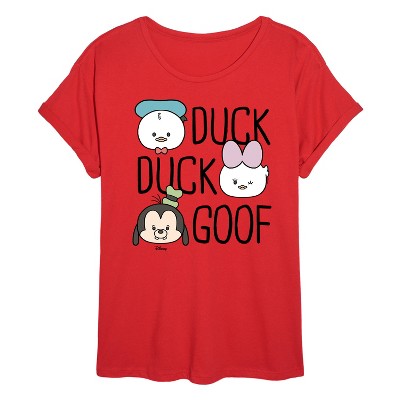 Women's - Disney - Donald Daisy and Goofy Duck Duck Duck Goof Oversized Graphic T-Shirt