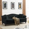 CAVINAS Upholstered Sofa Tufted Couch with Rolled Arms and Nailhead, Chesterfield Sofa, Loveseat Sofa with Pillows, Velvet Sofa for Living Room - 3 of 4