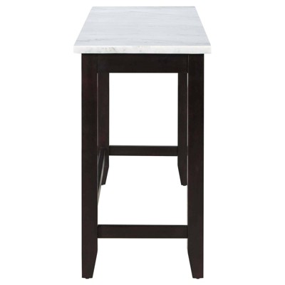 Toby Rectangular Black and White Marble Top Counter Height Table