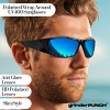 grinderPUNCH Super Dark Polarized Black Sunglasses  Biker Style Rider  Wrap Around Style Lightweight UV Protection - 2 of 4