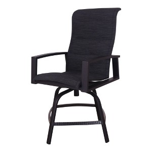 Horizon Balcony Padded Sling Swivel  Stool  Alum frame in powder coating. - 1 of 2