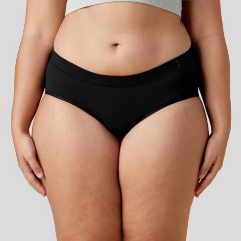 Thinx For All Women's Plus Size Moderate Absorbency Brief Period Underwear  - Black 1x : Target