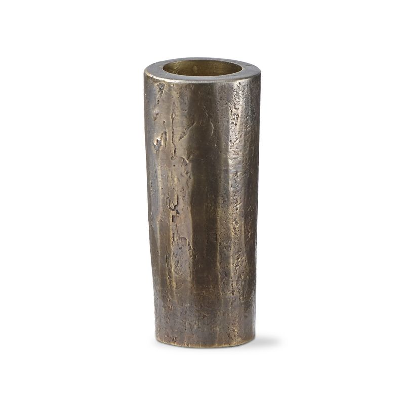 TAG Antique Brass Hammered Iron Taper Candle Holder Tall, 1.25L x 1.25W x 3.0H inches, 1 of 3