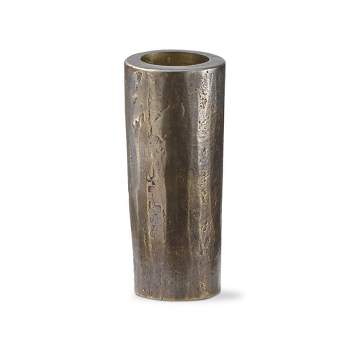 TAG Antique Brass Hammered Iron Taper Candle Holder Tall, 1.25L x 1.25W x 3.0H inches