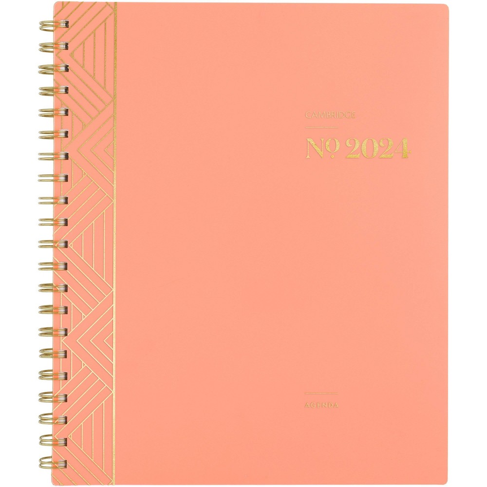 Cambridge 2024 Planner 11.125"x9.375" Weekly/Monthly Apricot Orange