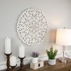 Northlight 24" Brushed Antique White Damask Round Wall Panel - image 3 of 4