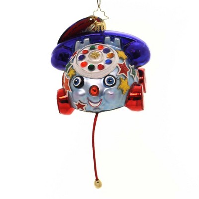 Christopher Radko 3.0" Dial Up Some Fun Pull Telephone  -  Tree Ornaments