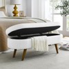 VisioGear Oval Ottoman, Storage Bench with Wood Legs for Living Room, White, 43.5"*16"*16" - 4 of 4