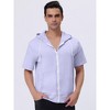 Lars Amadeus Men's Solid Color Zip Up Short Sleeve Hoodies Sweatshirt - 3 of 4