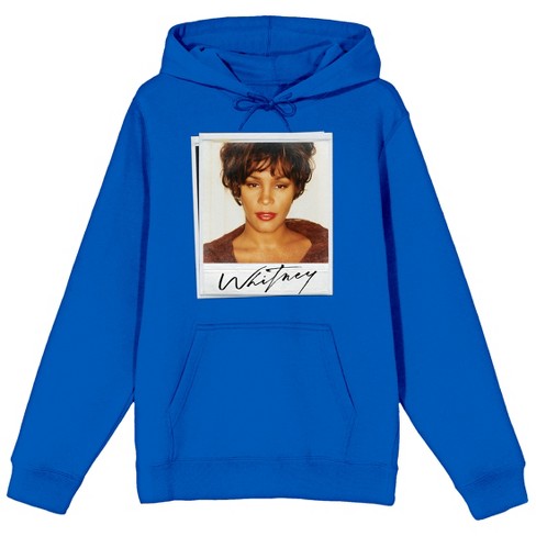 Whitney Houston Photo Art Long Sleeve Royal Blue Men's Hooded
