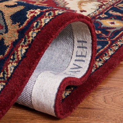 Luxurious Heritage Red Square Wool Area Rug, 4' x 4'