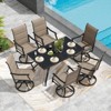 Maggift Patio Seating Sets, 7-Piece Outdoor Table and Chairs Set, with Swivel Chairs, Patio Table, Paded, for Poolside, Brown, 25.2"*25.2"*48.6" - 3 of 4