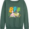 Women's - Spongebob Squarepants - Bff Patrick Lightweight French Terry Wide Neck Long Sleeve Shirt - 2 of 4
