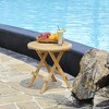 BENCMATE Desks, Portable Folding Table with X-shaped Stable Bracket, Multi-Purpose Table for Picnic, BBQ, Hiking, Brown, 19.68"*19.68"*19.68" - 2 of 4
