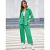 Women's Summer Casual Two-Piece Set with Wide Leg Pants and Button Down Shirt - 2 of 4