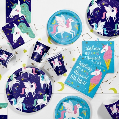 Creative Converting Unicorn Galaxy Birthday Party Supplies Kit 57ct