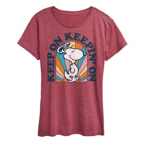 Women's - Peanuts - Keep On Short Sleeve Graphic T-Shirt - 1 of 4