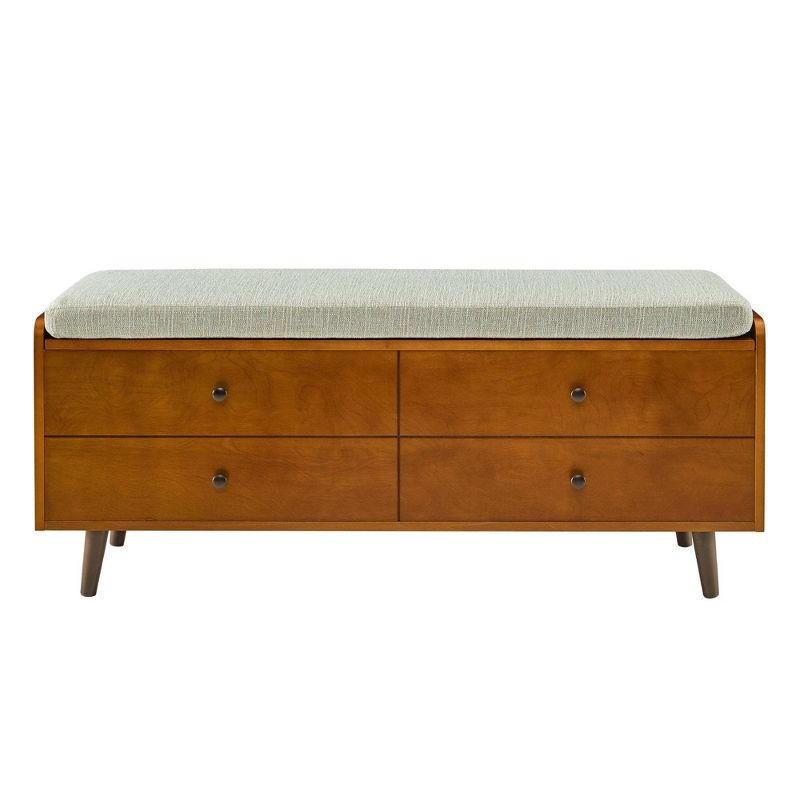 Harvey Mid-Century Modern Lift Top Faux Drawer Storage Bench - Saracina Home, 3 of 11