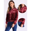 Allegra K Women's Velvet Button Up Long Sleeve Crop Jacket - 2 of 4