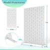 TOAOTBNBO Metal Privacy Screen with Stand, Decorative Privacy Fence Panels with Square Pattern, Outdoor Privacy Screen for Garden, White - 3 of 4