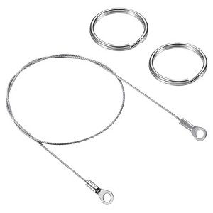 Unique Bargains Stainless Steel Retractable Thin Lanyard Cables with Key Rings 10 Pcs - 1 of 4