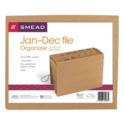 Smead Jan-Dec Indexed Expanding Files 12 Pockets Letter Kraft 70186