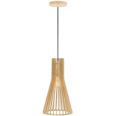 Sonjay 10" Extendable LED Pendant in Natural Brown
