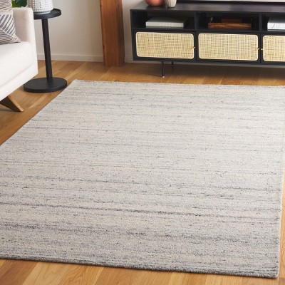 Handmade Light Gray Wool Square Area Rug 6' x 6'