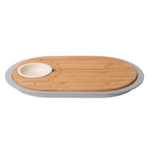 BergHOFF Leo Two-sided Tapas Cutting Board with Tray 15.25", Grey - 1 of 4