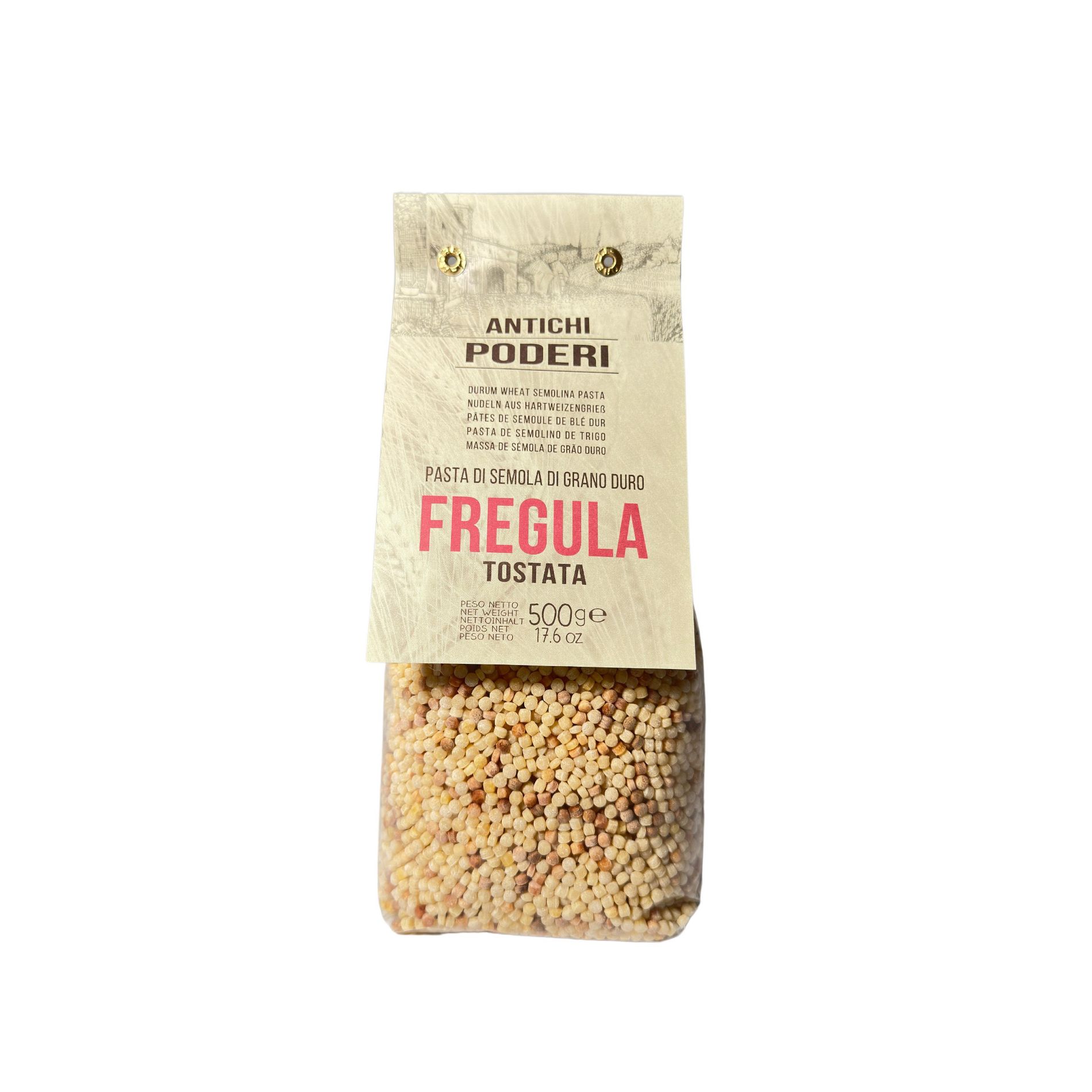 Antichi Poderi Toscani Toasted Fregula Pasta 17.6oz/500g Pack of 1