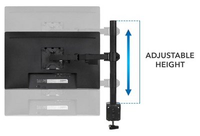 Black Adjustable Single Monitor Arm Desk Mount
