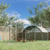 PawHut Large Metal Chicken Coop, Walk-in Chicken Run with Waterproof and Anti-UV Cover for Yard, Duck, Rabbit - 2 of 4
