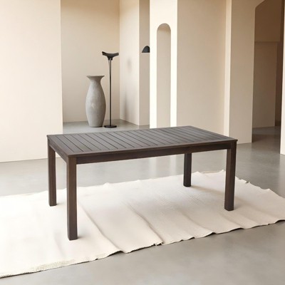 Maggift Patio End Table, Waterproof Portable Patio Small Side Table for Garden, Balcony, Courtyard, Poolside, Patio, Brown, 69"*35"*29.5"