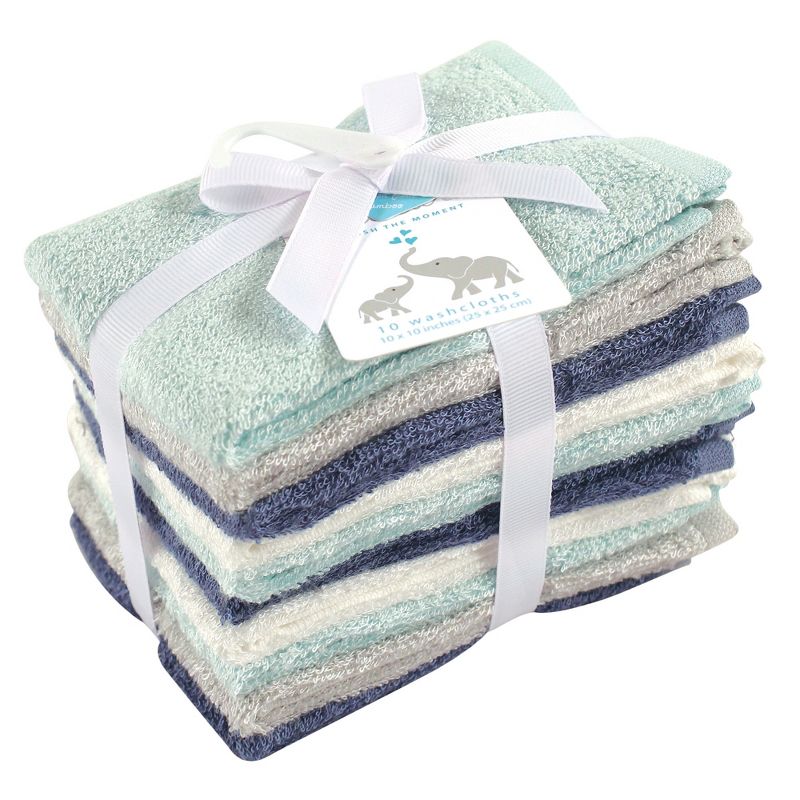 Little Treasure Baby Boy Rayon from Bamboo Luxurious Washcloths, Denim Mint, One Size, 2 of 3