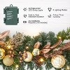 6 Ft Pre-Lit Christmas Garland with Lights, Xmas Garland with 20 Lights, Ball Ornaments Ribbons Bows for Mantle Table Centerpiece Indoor Outdoor - 2 of 4