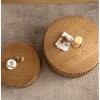 Vynxaria Vintage Cylindrical Nesting Coffee Table Set ¨C 2-Piece Vertical Textured Design for Living Room, Office & Dining Room - 4 of 4