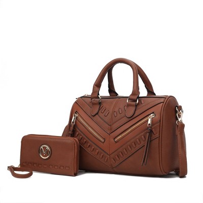 MKF Collection Lara Women’s Satchel Bag – Stylish and Spacious Handbag with Matching Wallet – by Mia K