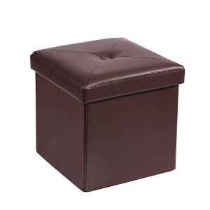 VECELO Folding Storage Ottoman Bench, Versatile Shoestool & Footstool, Bedroom Bench with Storage, Holds up to 660 lb - 1 of 4
