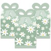 Big Dot of Happiness Sage Green Daisy Flowers - Square Favor Gift Boxes - Floral Party Bow Boxes - Set of 12 - 2 of 4