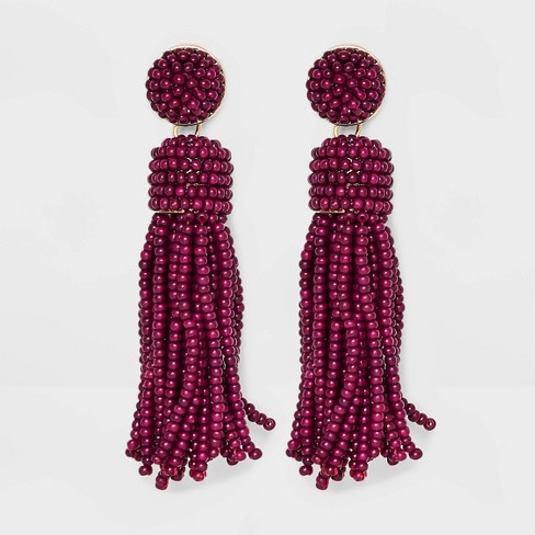 Baublebar pink hot sale tassel earrings