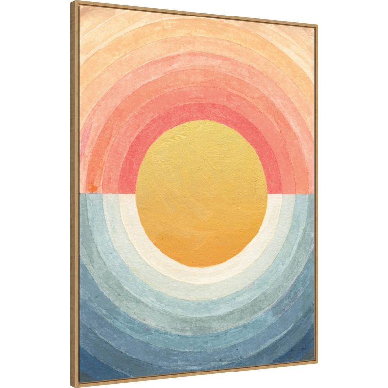 32&#34; x 42&#34; Retro Vibes Abstract Sun by Danhui Nai Framed Canvas Wall Art Print - Amanti Art, 3 of 8