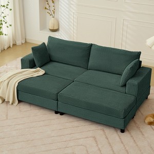 Mjkone Modern Extra-Large Corduroy Upholstered Modular Sectional Sofa Set,Deep Seat Sleeper Chair Indoor with Ottoman - 1 of 4