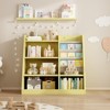 ALEXOUN Wooden Kids Bookshelf with Sling Book Rack - 4-Tier Bookcase & Toy Storage Organizer,Space-Saving Design for Toddler Room, Playroom - 2 of 4
