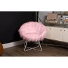 BirdRock Home Pink Faux Fur Papasan Chair with White Legs - 4 of 4