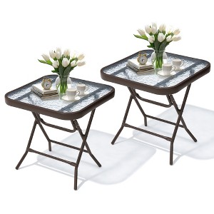 Crestlive Products Outdoor Side Table - Small Patio End Table All Weather for Pool, Balcony, Deck, Porch - 1 of 4